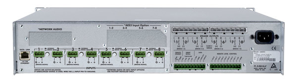 NETWORK POWER AMPLIFIER 8 X 250W @ 25V CONSTANT VOLTAGE WITH SELECTABLE HIGH-PASS FILTER